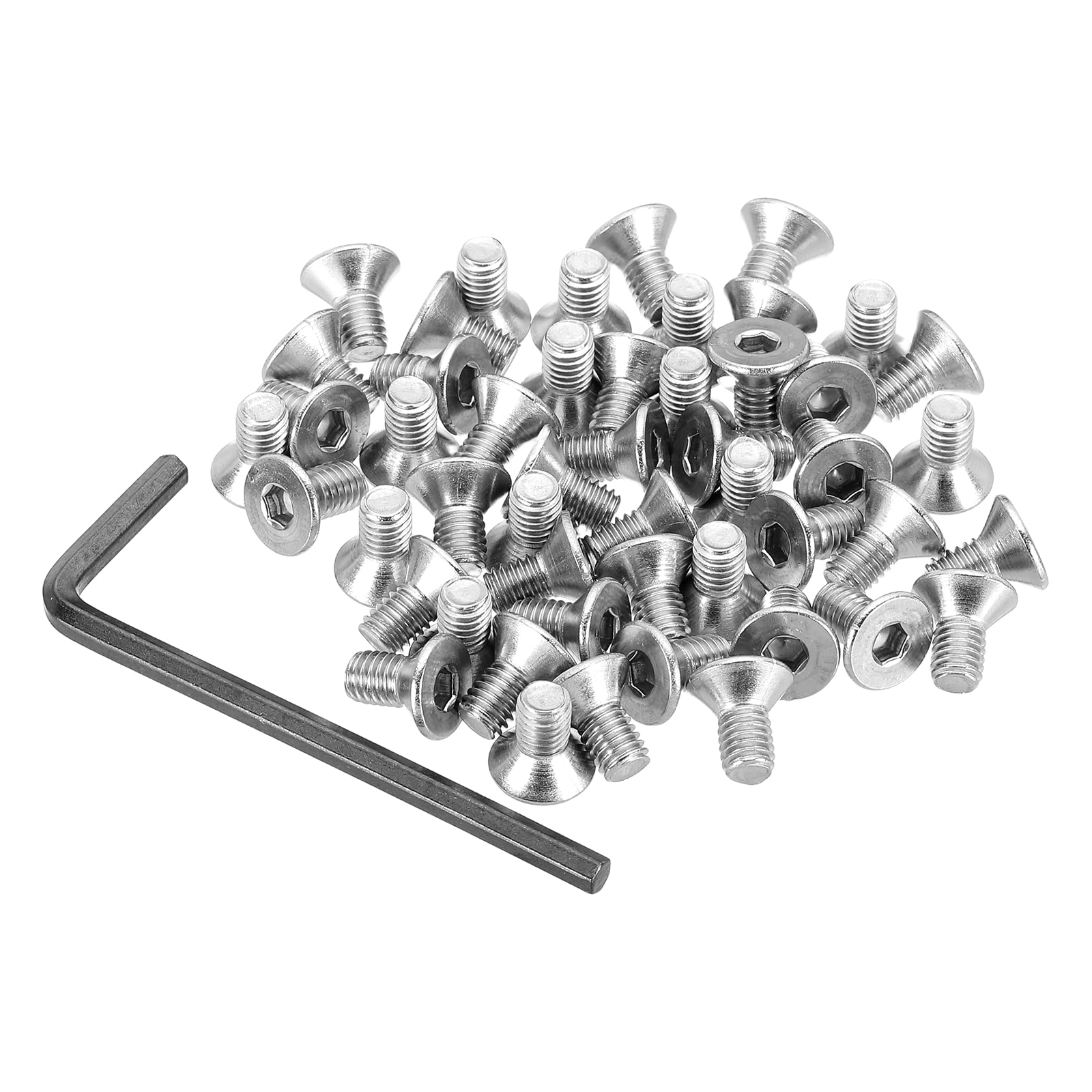 PATIKIL #10-32 x 3/8" Flat Head Socket Cap Screws, 50Pcs Countersunk Bolts Head Machine Screws 304 Stainless Steel (18-8) UNF Socket Drive Bolt Fasteners for Industry Machinery Household