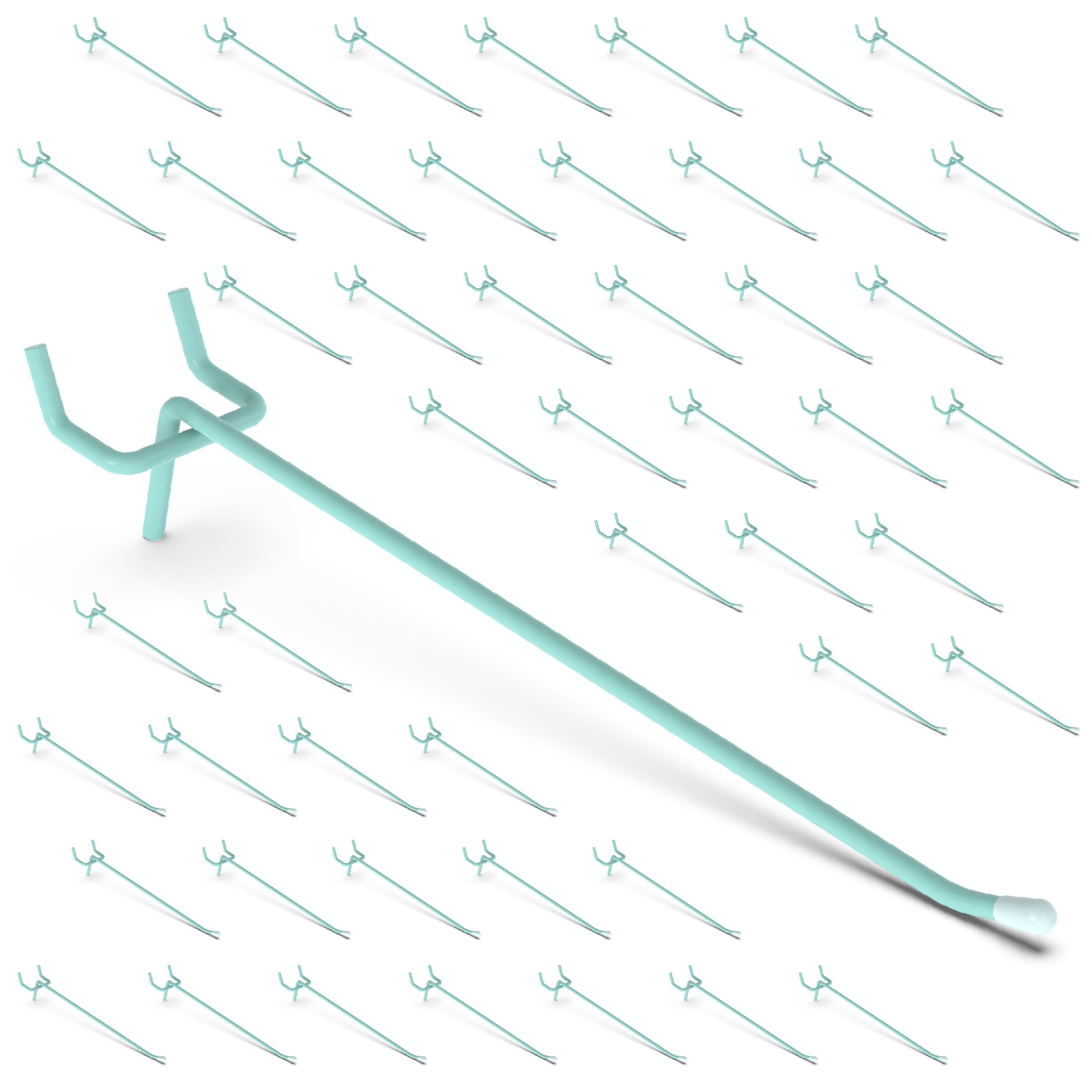 50-Pack Blue Pegboard Hooks 6 Inch - Fits 1/8 and 1/4 Inch Boards