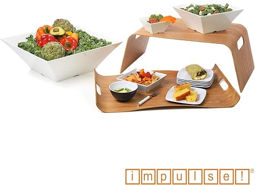 Miniatura 4 de IMPULSE! Bergen Willow Wood desayuno en bandeja de cama, escritorio de regazo, bandeja de servir, escritorio de cama (bronceado natural)