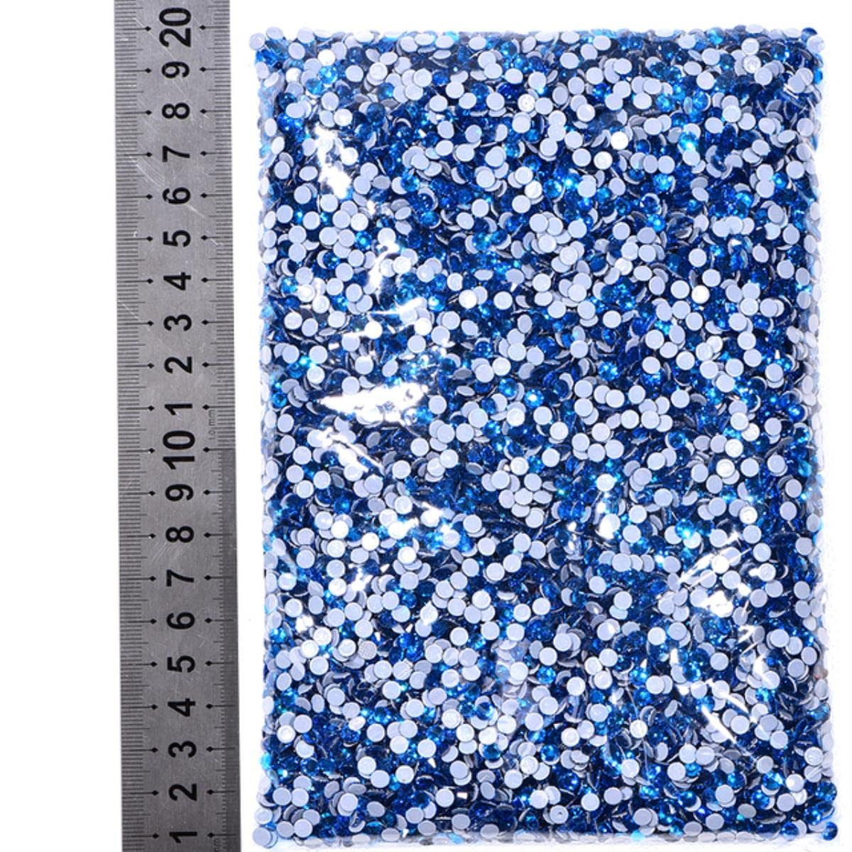 Hot Fix Rhinestone Hurtownia Plaster 14400 sztuk/worek na torby na ubrania akcesoria SS6 SS16 SS30 tkanina kryształowa odzież kamienie-Peacock Blue, SS16-14400 szt