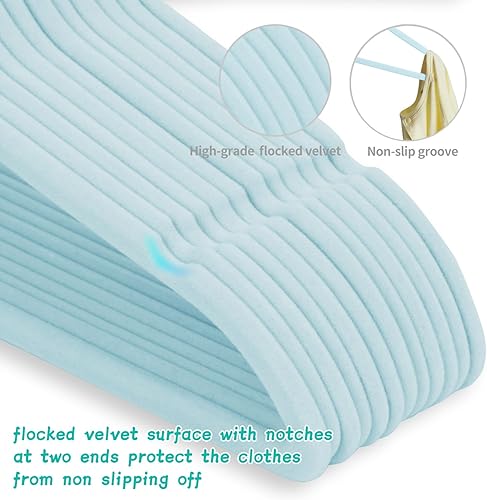 Miniatura 3 de LEMEGA Percha de terciopelo para bebé, paquete de 15 unidades, colgador de ropa de bebé con diseño de muescas, perchas ultrafinas para niños que