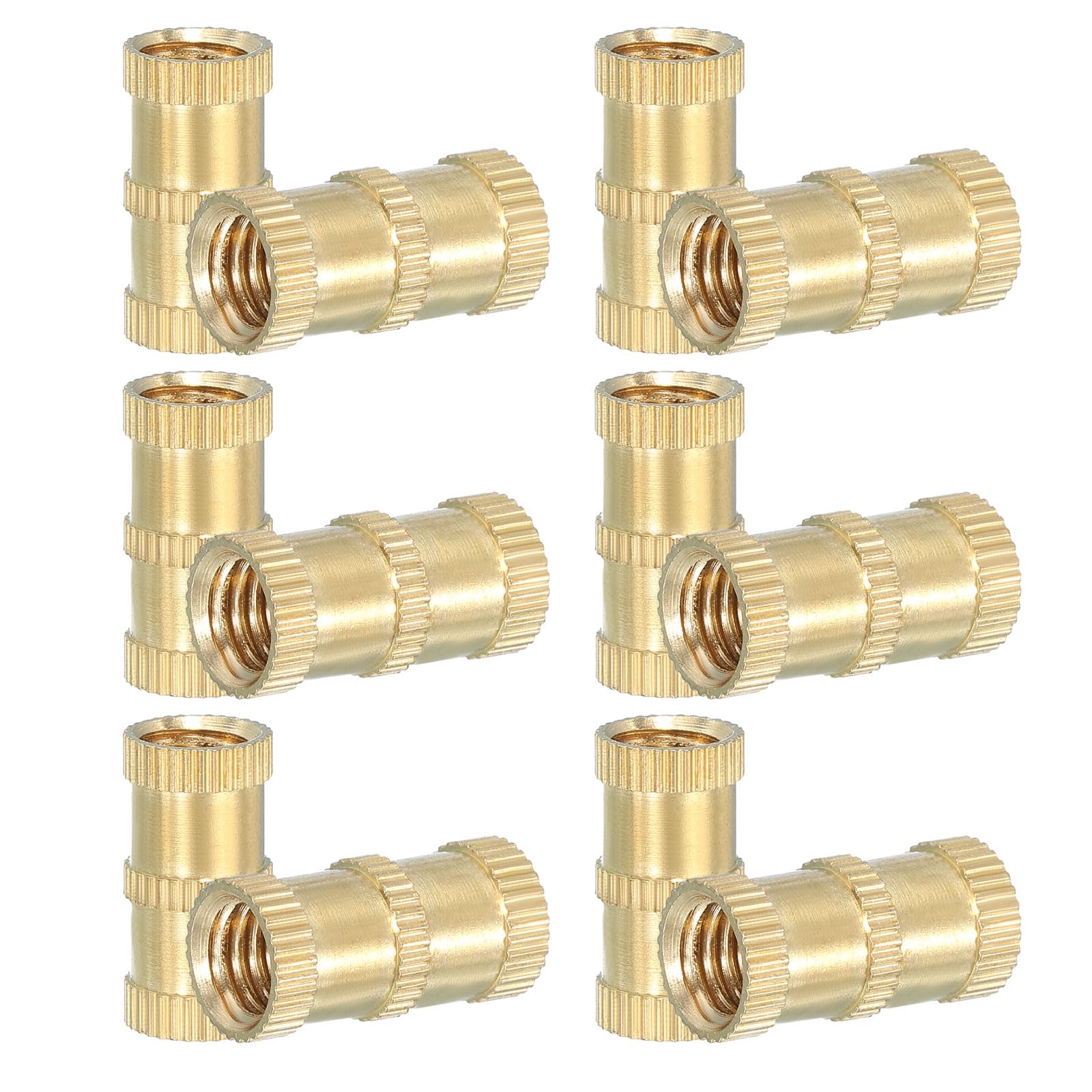 PATIKIL M8 Threaded Inserts, 12 Pcs Female Metric Brass Knurled Nuts Heat Set Insert for Plastic 3D Printing Components (M8x20x10mm)