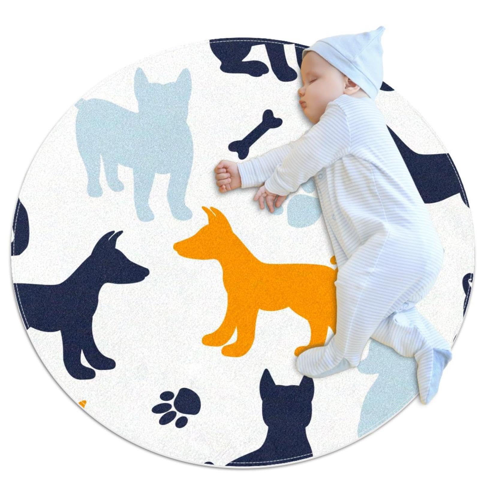 Tapis de bain antiderapant motif chien et os 1m pour decoration