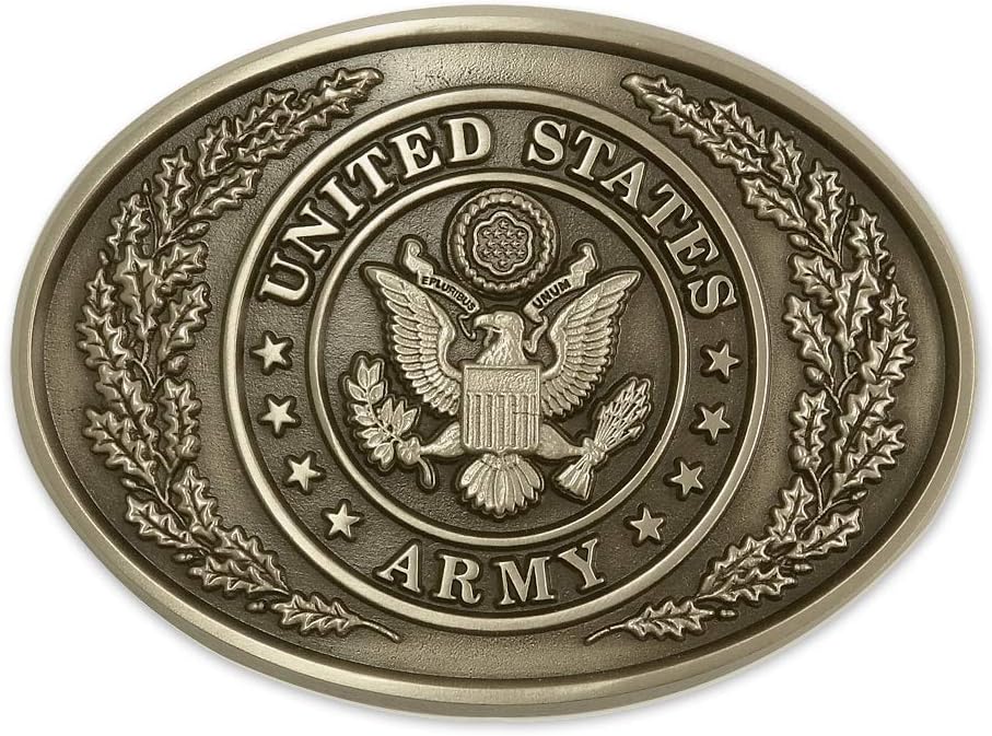 Indiana Metal Craft US ARMY Traditional Design Solid Brass Belt Buckle MADE IN USA
