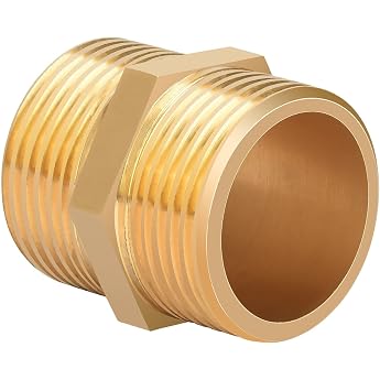 Double Nipple 1 Inch Threaded Fittings Double Nipple on Both Sides Suitable for Sanitary Central Heating Hot and Cold Water Supply Air Conditioning and Solar Systems etc