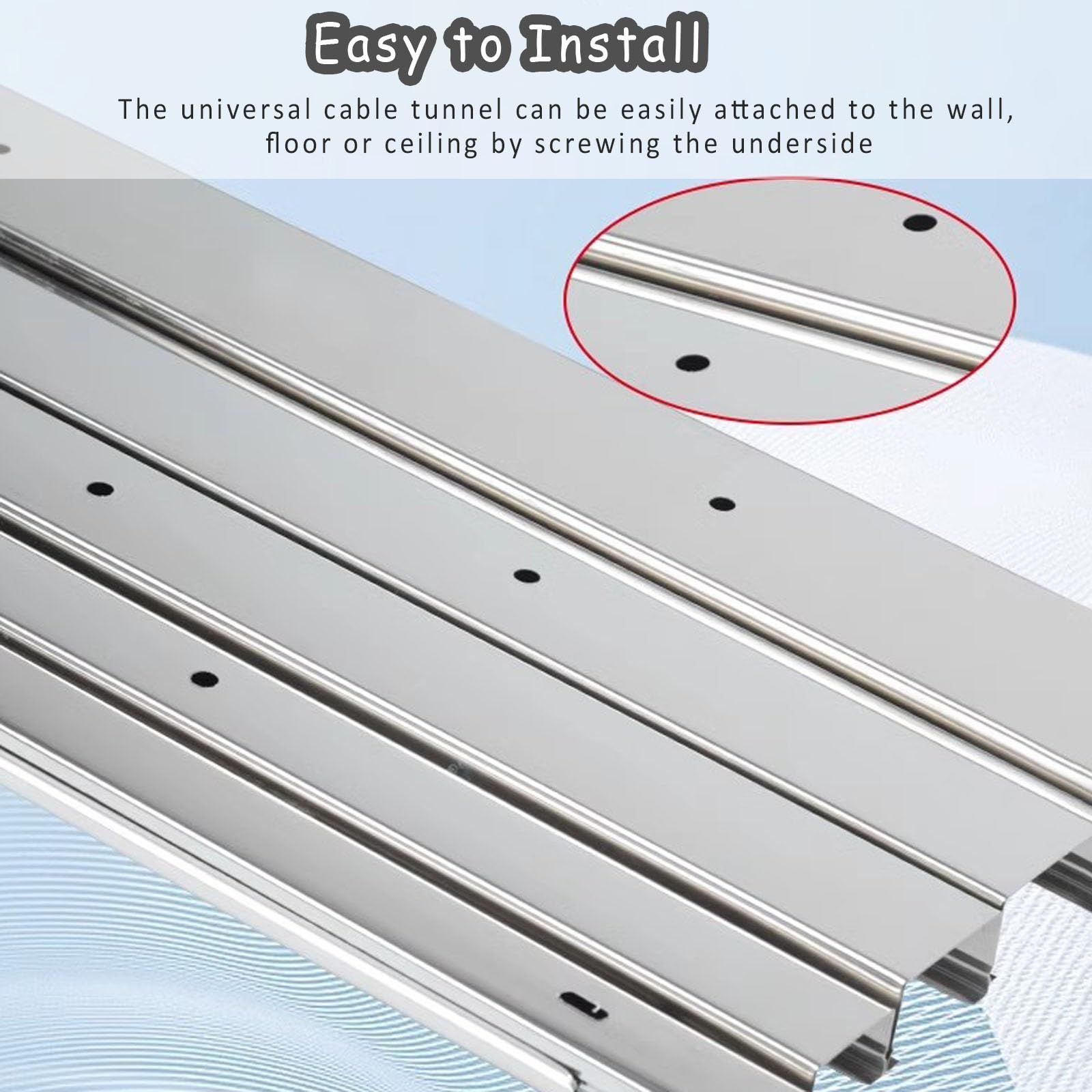 goulotte de câblage 2 PCS Goulotte Pour Câbles TV, Goulotte Pour Câbles D'intérieur Avec Couvercle Amovible Et Vis, Cache-fils En Acier Inoxydable Pour Les Hôpitaux, Les Bureaux, Les Chambres À Couche
