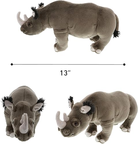 Miniatura 3 de DolliBu ColecciÃ³n de felpa suave de animales de peluche salvajes, animales de rinoceronte de Storytime Buddy para niÃ±os, animales de peluche de