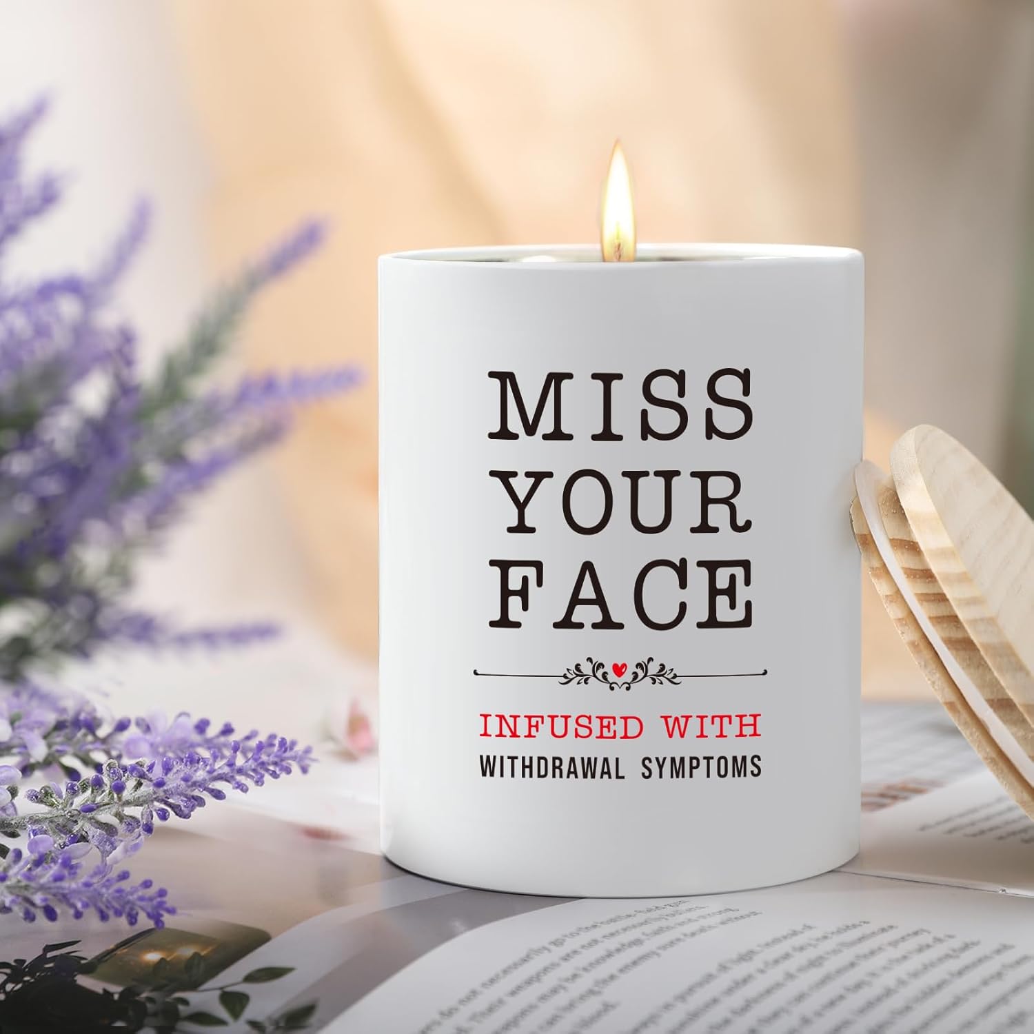 Gifts for Her Him Boyfriend Girlfriend, 10OZ Valentine's Day Anniversary Long Distance Birthday Best Friend Bestie Gifts for Women, Romantic Miss Your Face for Couples Wife Husband Candle - Image 8