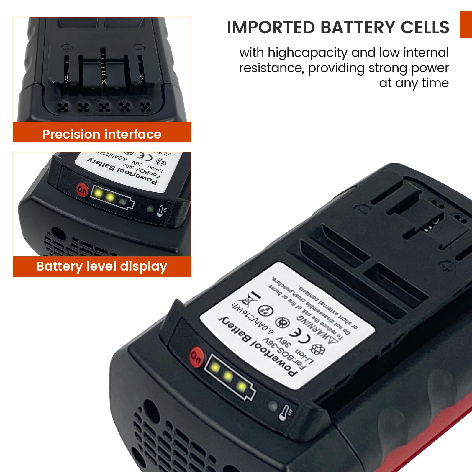 36 V 6,0 Ah BOS36A zamiennik baterii litowej kompatybilny z akumulatorem Bosch 36V pasuje do Bosch 36V BAT810 BAT836 BAT840 BAT840D GBH36VF-Li GKS36V-LI GSA36V-LI GSB36V-Li akumulatorowe