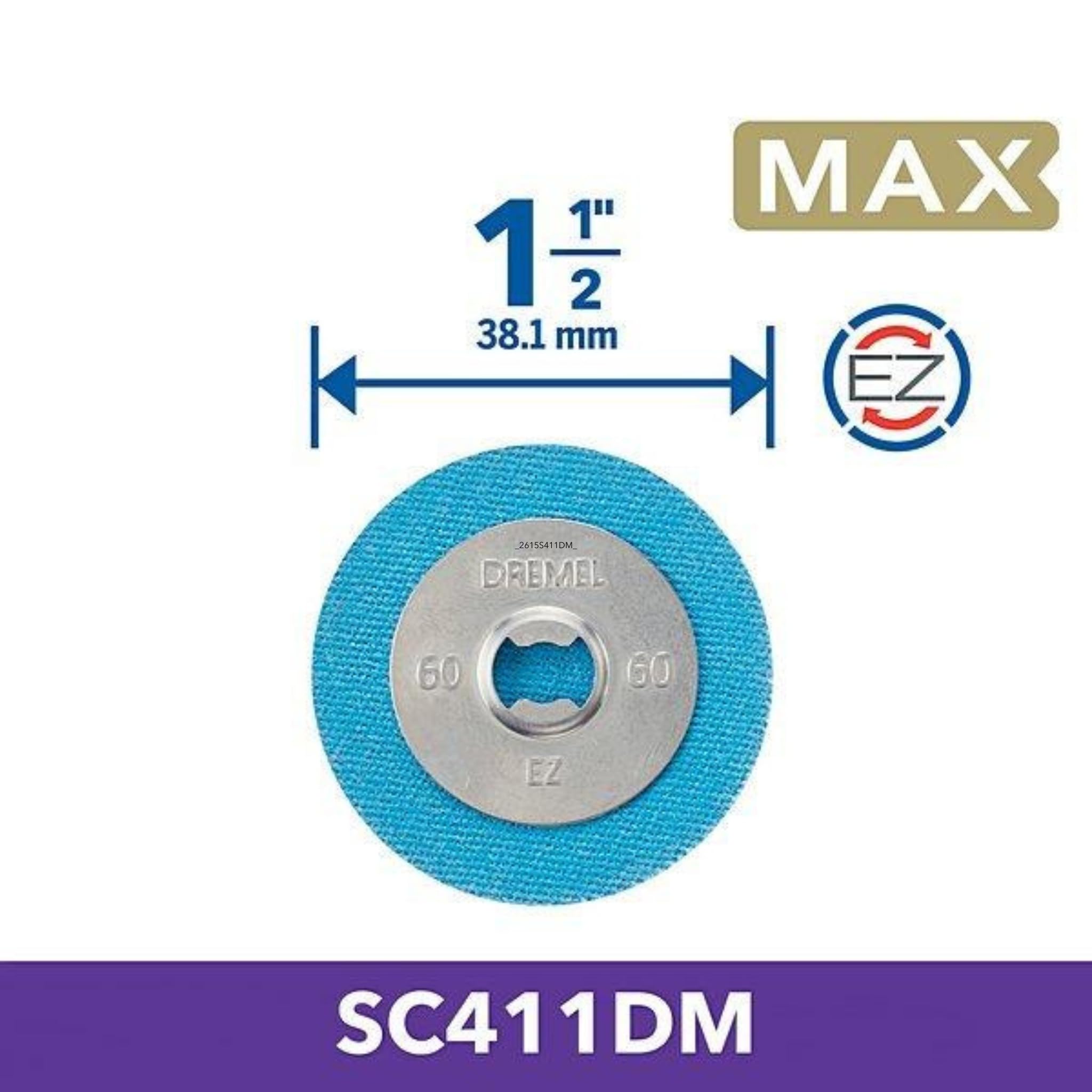 Dremel MAX - Disco abrasivo ad alte prestazioni (SC411DM), 3 dischi abrasivi in ossido di alluminio con diametro di 3,2 mm per modellare/levigare legno, plastica, metallo