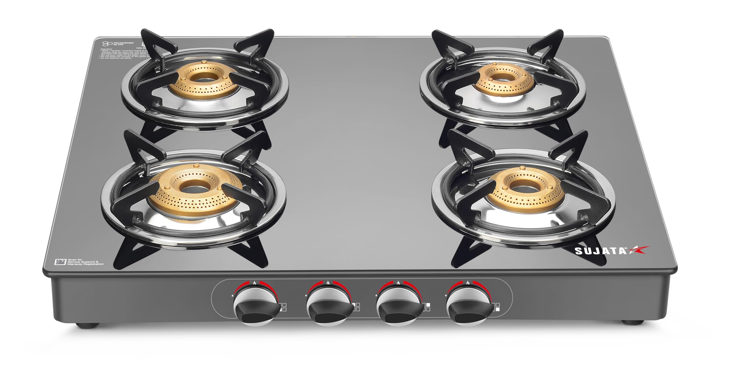 Sujata Gas Stove - 3 Burner Glass Top - 9 Year Warranty -10