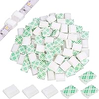 Vista 1 de 80 piezas de clips de montaje para tira de luces blancas autoadhesivas, sujetadores de luz LED, soporte de montaje, abrazadera de cable, organizador