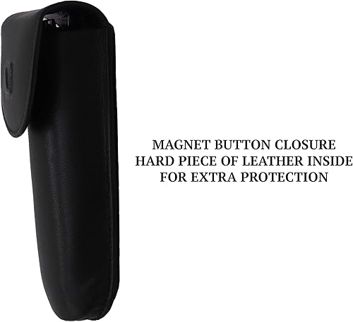 Miniatura 3 de Funda rígida para gafas de cuero genuino de grano completo para hombres y mujeres