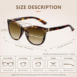 EASY READ Bifocal Reading Sunglasses for WomenFashion Sun Readers UV400 Protection(Magnification 2.00, Demi)