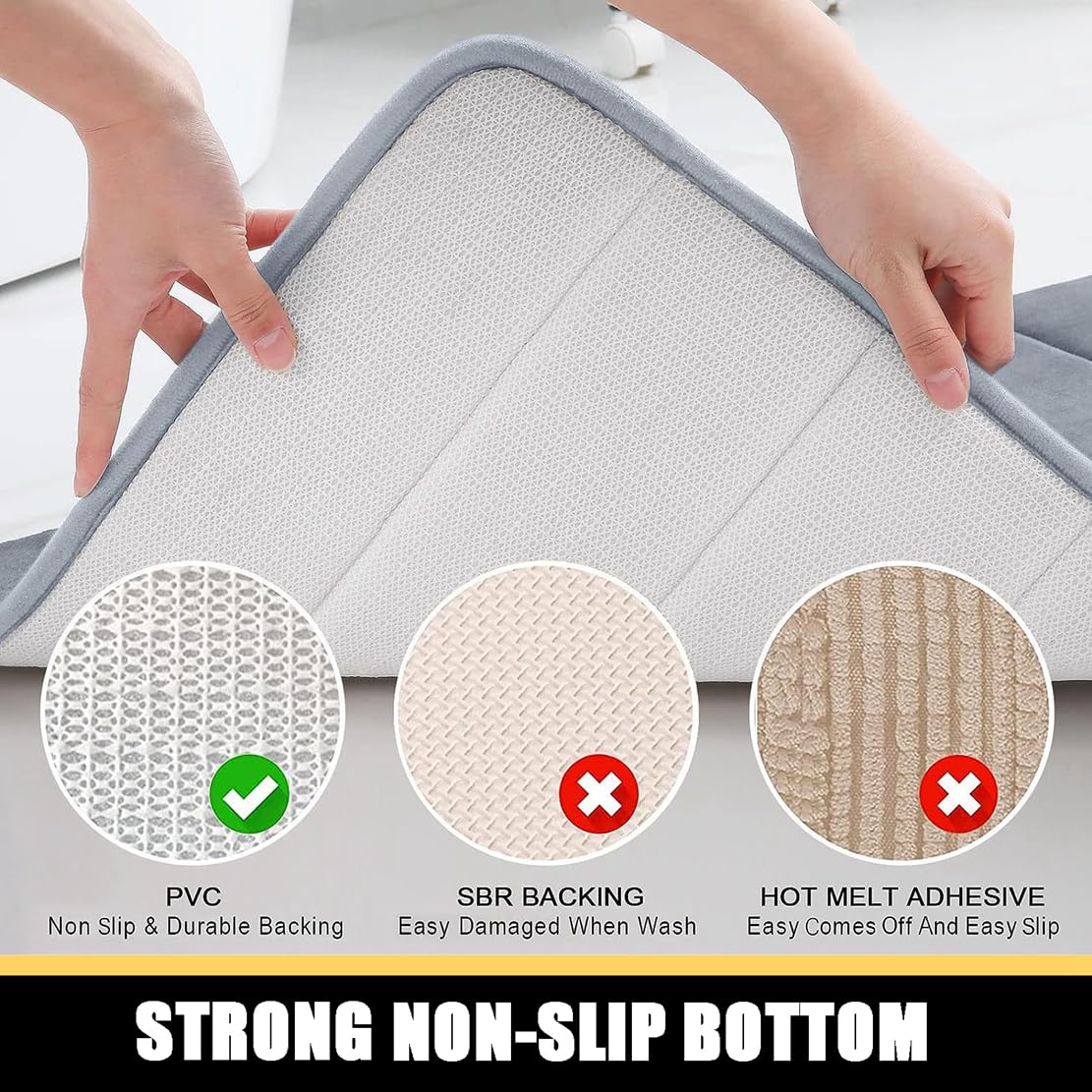 Felpudo para Puerta, alfombras de baño, Gruesas, con Memoria, Fuerte, Absorbente de Agua, Lavable, ultrasuave, cómoda, Cuarto de Lavado, Verde, 20 "x 32"
