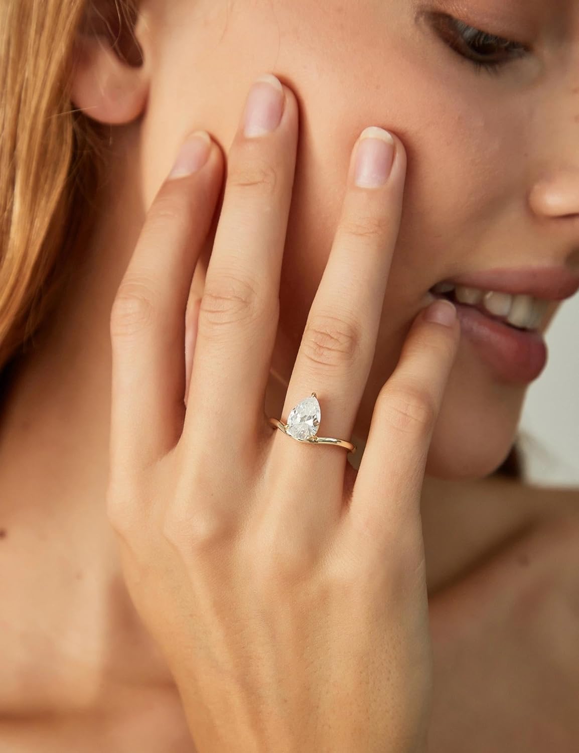 EAMTI 1.5CT 925 Sterling Silver Engagement Rings for Women Oval Cut CZ Bands Solitaire Cubic Zirconia Curved Wedding Promise Gold Rings for Her Size 4-10 - Image 4