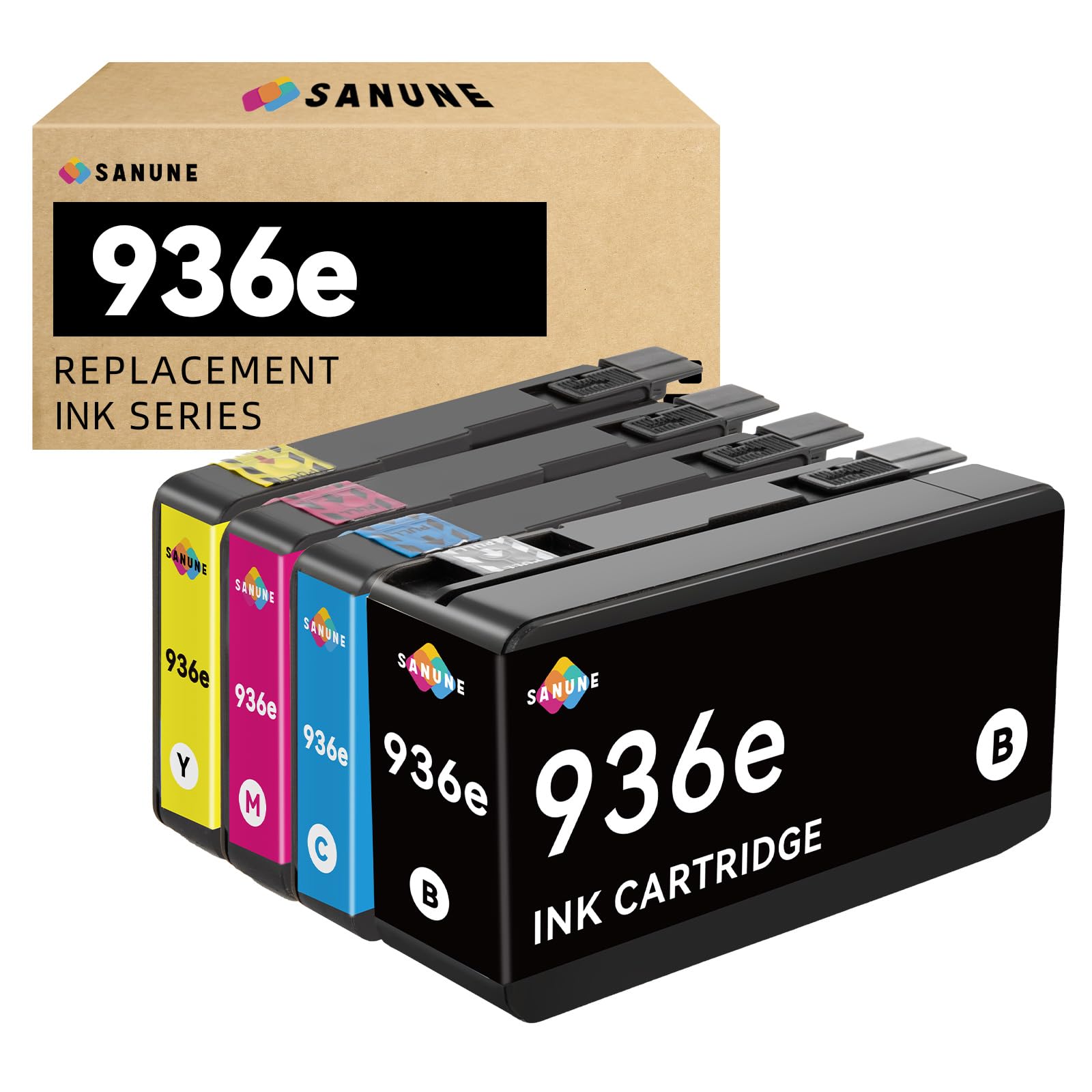 936e with Chip Replacement for HP 936 936XL Ink Cartridge Combo Pack