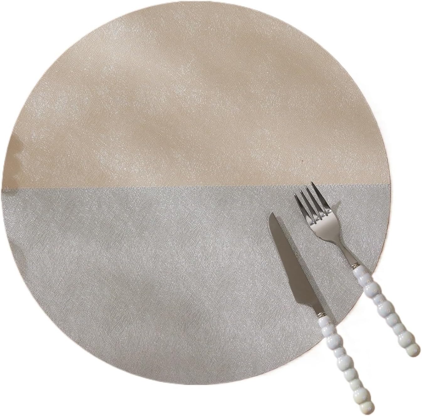 Tableware Pad Heat Insulation Non-Slip Leather Western Tablemat Coaster for Kitchen Cup(8pcs)