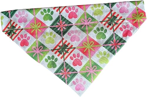 Christmas Paws Over the Collar Dog Bandana That Slips onto Their Existing Collar