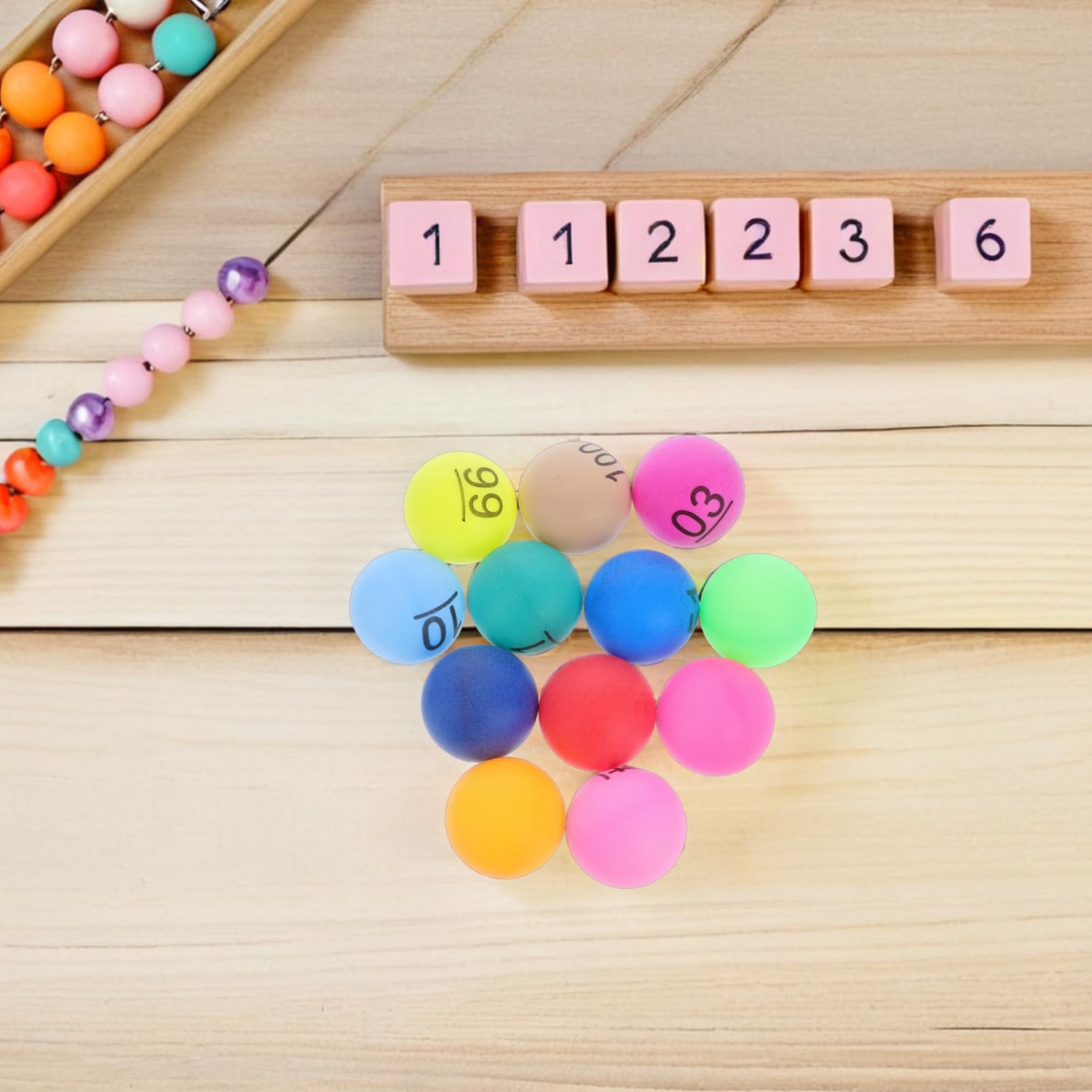 ifundom 100 Bolas Numeradas De Plástico De 1.57 Pulgadas para Rifa Bingo Juegos De Mesa Actividades Familiares Y Fiestas Colores Vibrantes