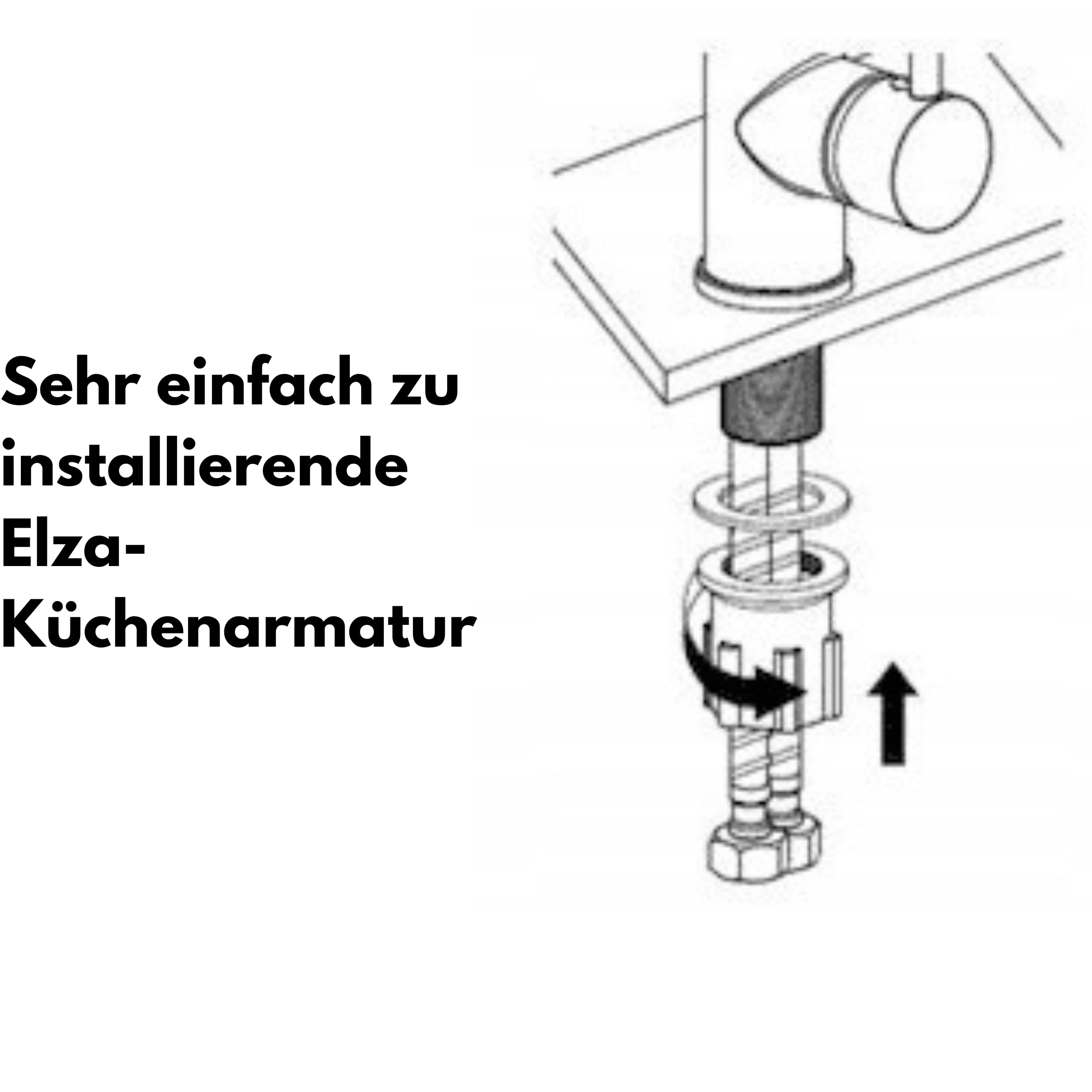 Elza - Grifo de cocina flexible con caño flexible, color gris