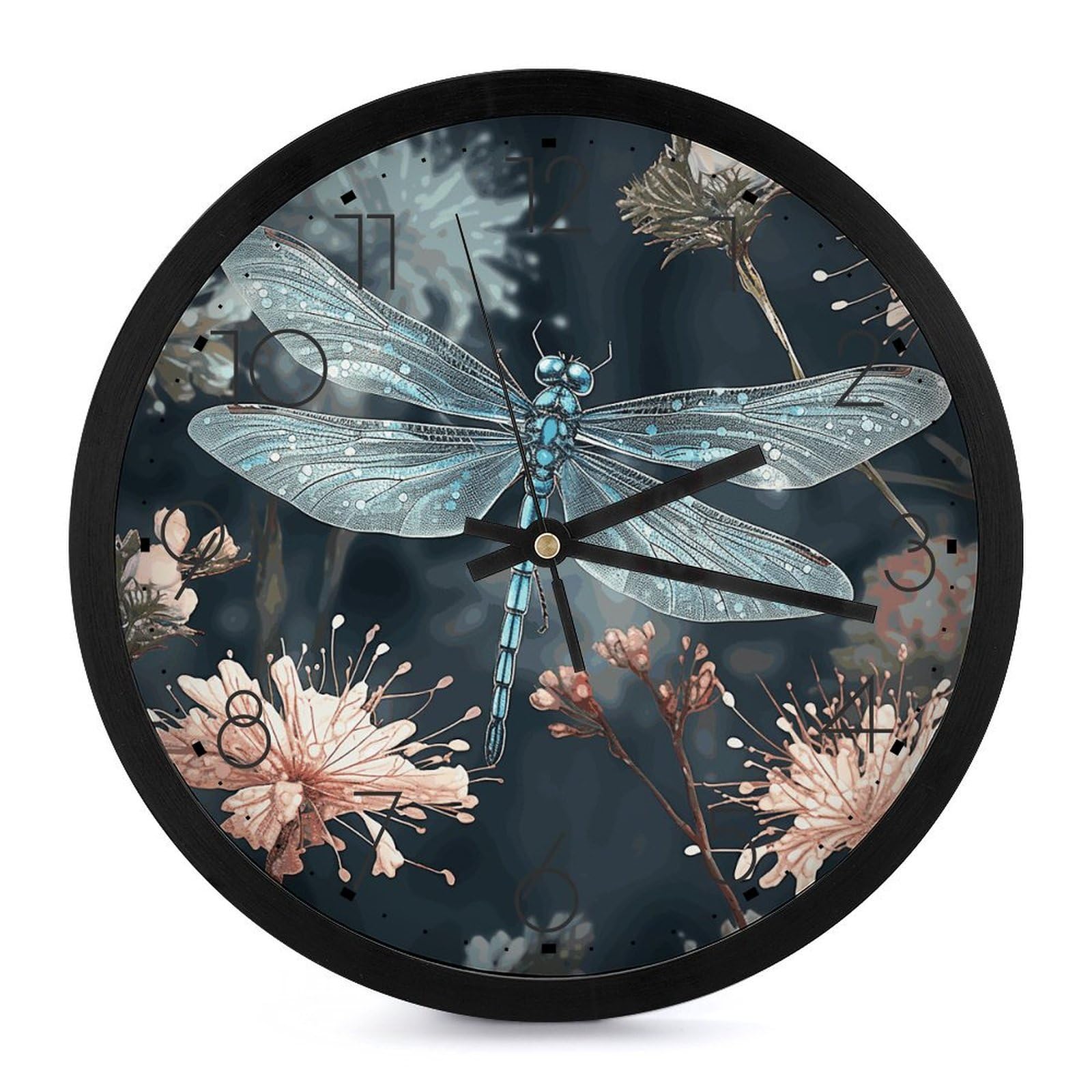 Horloge fleur de libellule décorative au design moderne pour un intérieur chic