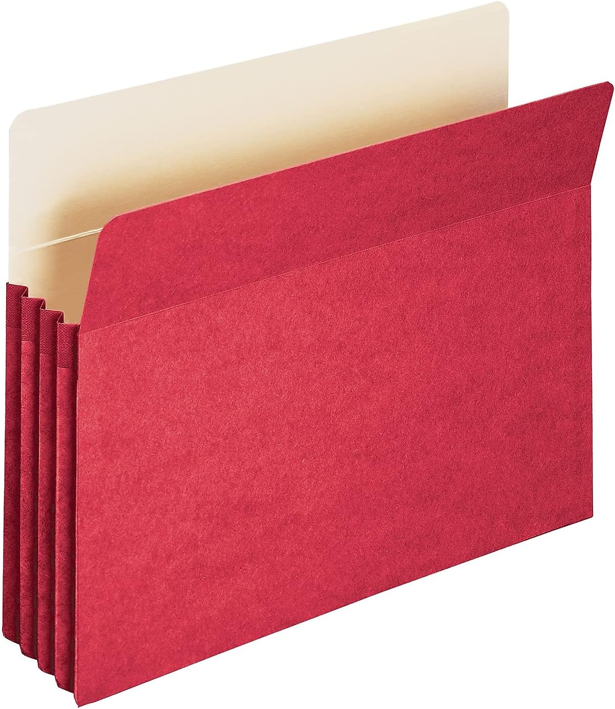 Smead File Pocket, Straight-Cut Tab, 3-1/2" Expansion, Letter Size, Red, 25 per Box (73231)