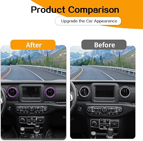 Miniatura 2 de Hoolcar Cubierta de anillo de ventilación de aire acondicionado para salpicadero, accesorios interiores de aleación de aluminio, compatible con Jeep