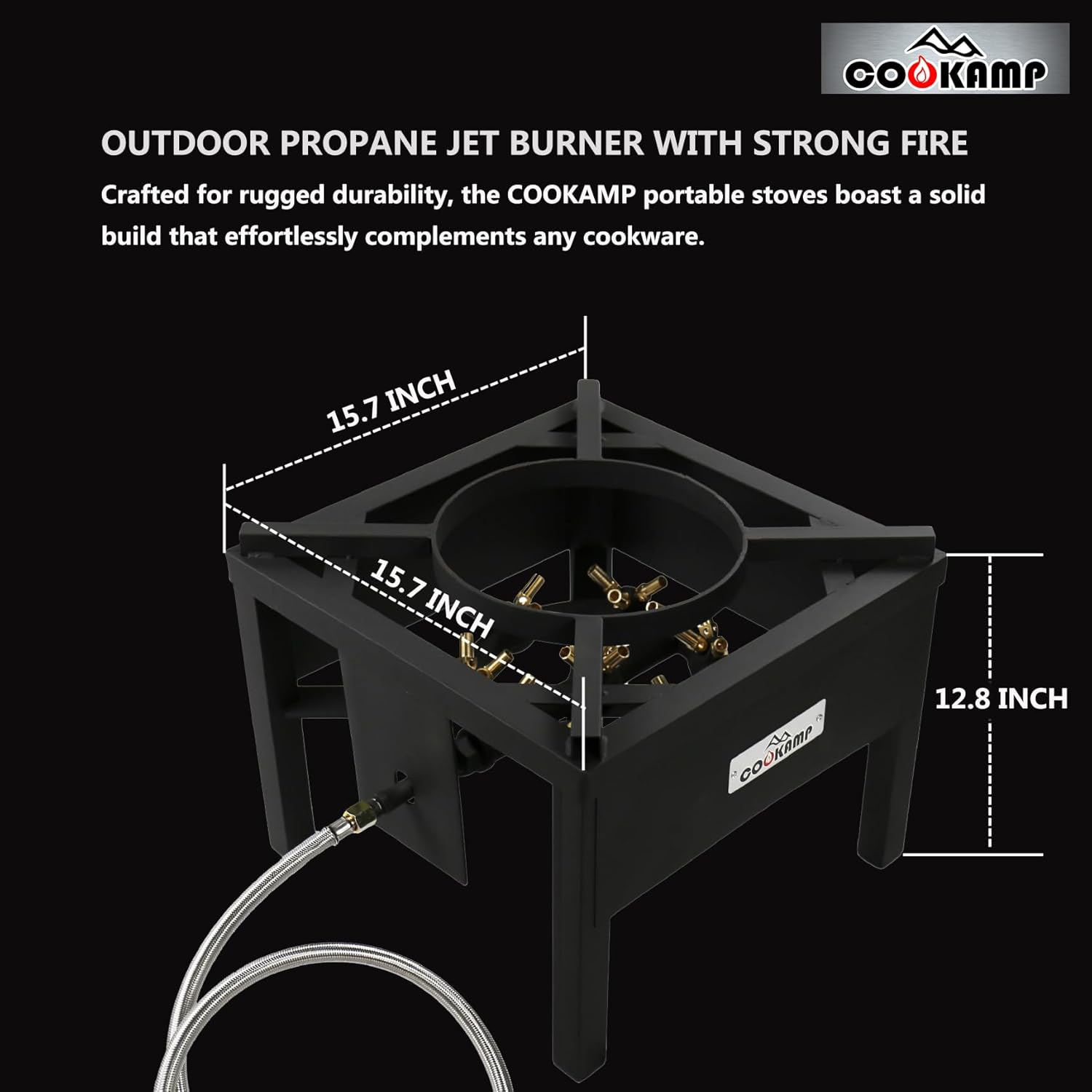 COOKAMP Propane Burner for Outdoor Cooking (23 Tips Jet Burner)