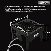 Vista 1 de Jet Burner 23 Tips Outdoor Propane Gas Cooker with 0-10 PSI Adjustable Regulator and Steel Braided Hose SA1723