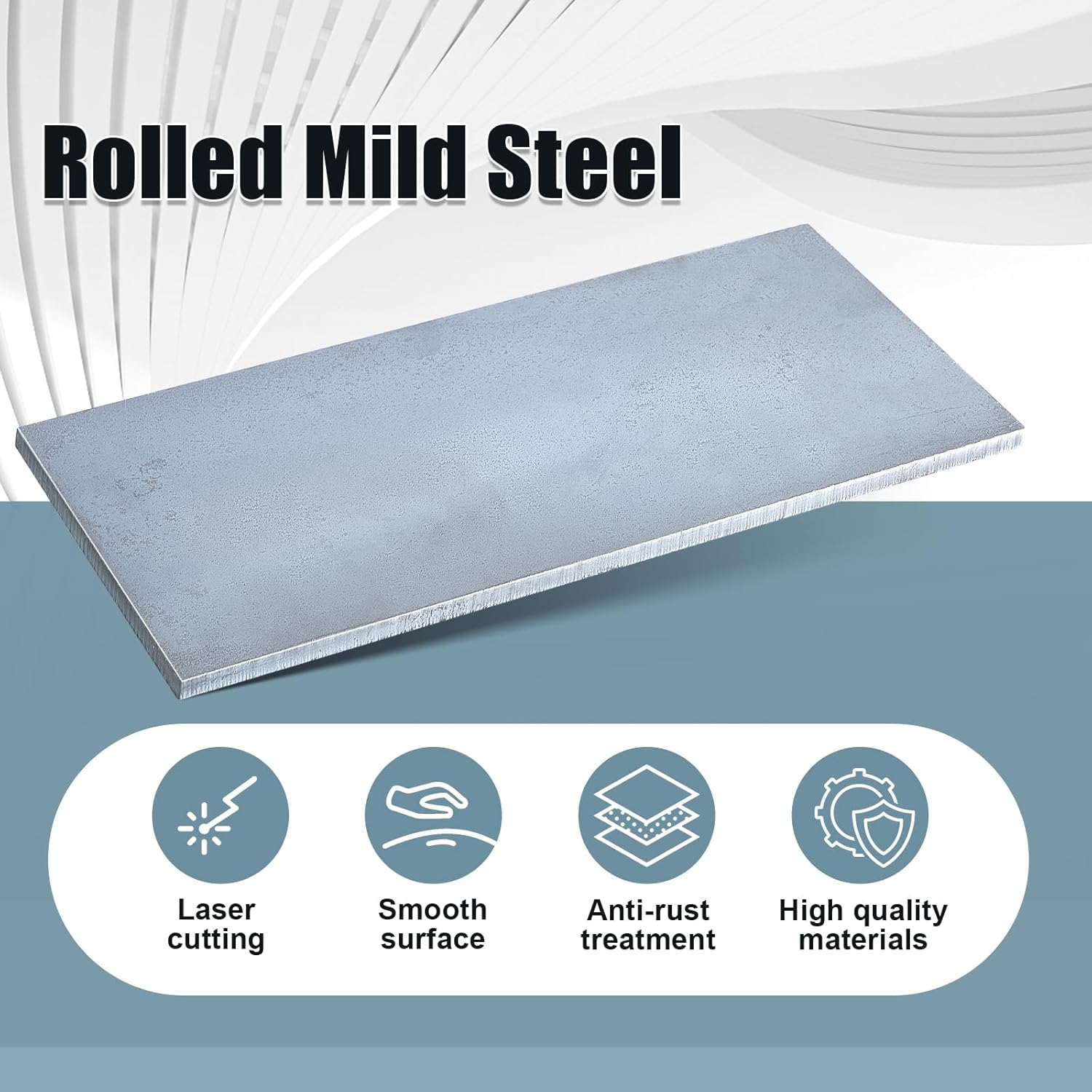 Tandefio 4 Pcs 1/4 x 6 x 12 Inches Hot Rolled Mild Steel Plate Steel Flat Plate Sheet Weldable Flat Stock Black Metal Sheet for Cutting, Industrial Machinery Manufacturing Residential