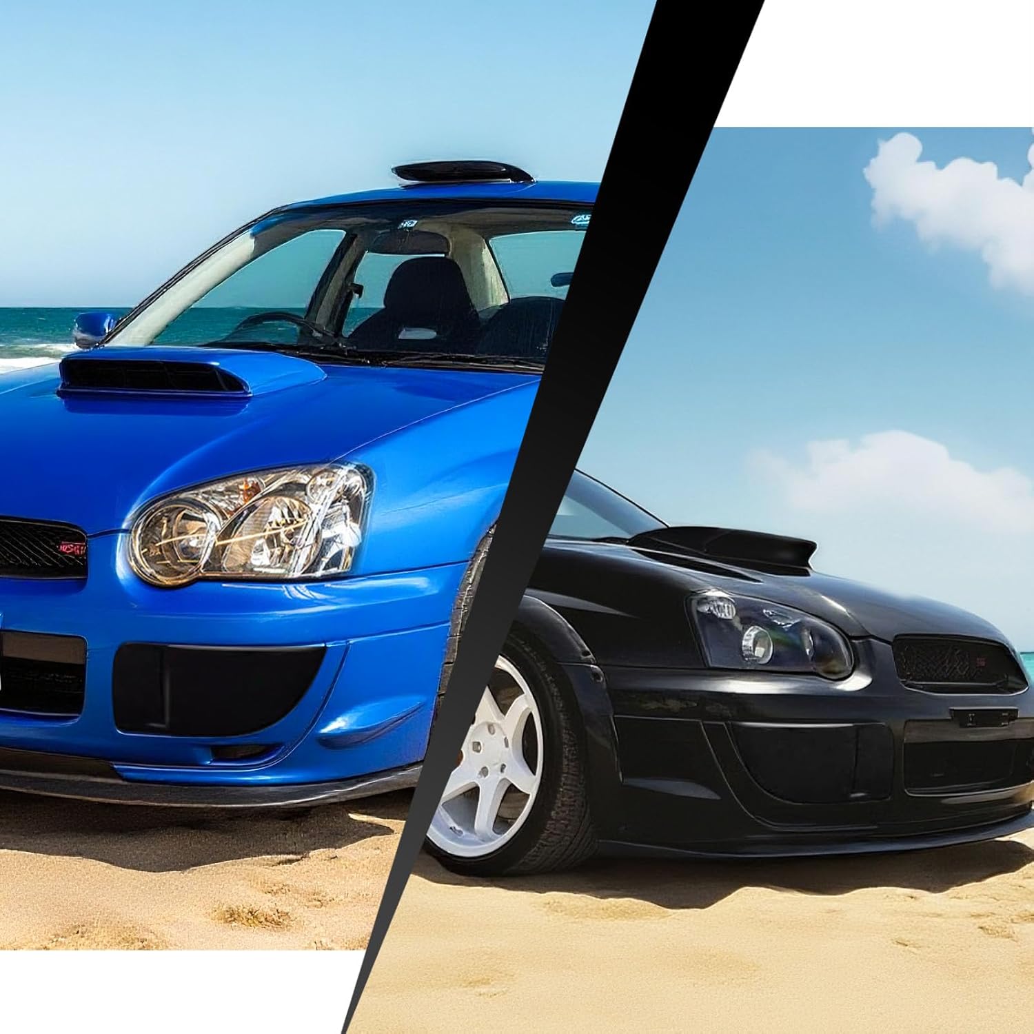 Fog Light Covers Compatible with Subaru Impreza STI WRX 2004 2005 Direct Bolt-On Replacement Fog Lamp Bezel, 1 Pair, Glossy Black