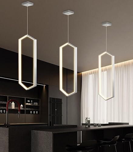 Miniatura 19 de Candelabro moderno de 6 anillos, luz LED dorada contemporánea para entrada de sala de estar, lámparas de techo alto regulables con control remoto
