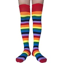 Knee High Striped Sock for Women, Cotton Over Knee Stockings for Daily Wear