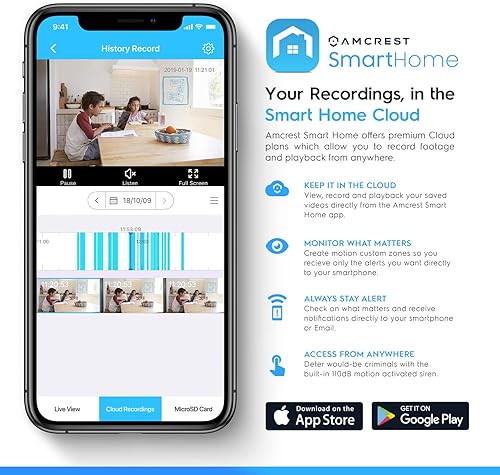 Miniatura 9 de Amcrest Cámara WiFi de 4MP para interiores, cámara para perros, monitor de sonido y bebé, detección de humanos y mascotas, seguimiento de