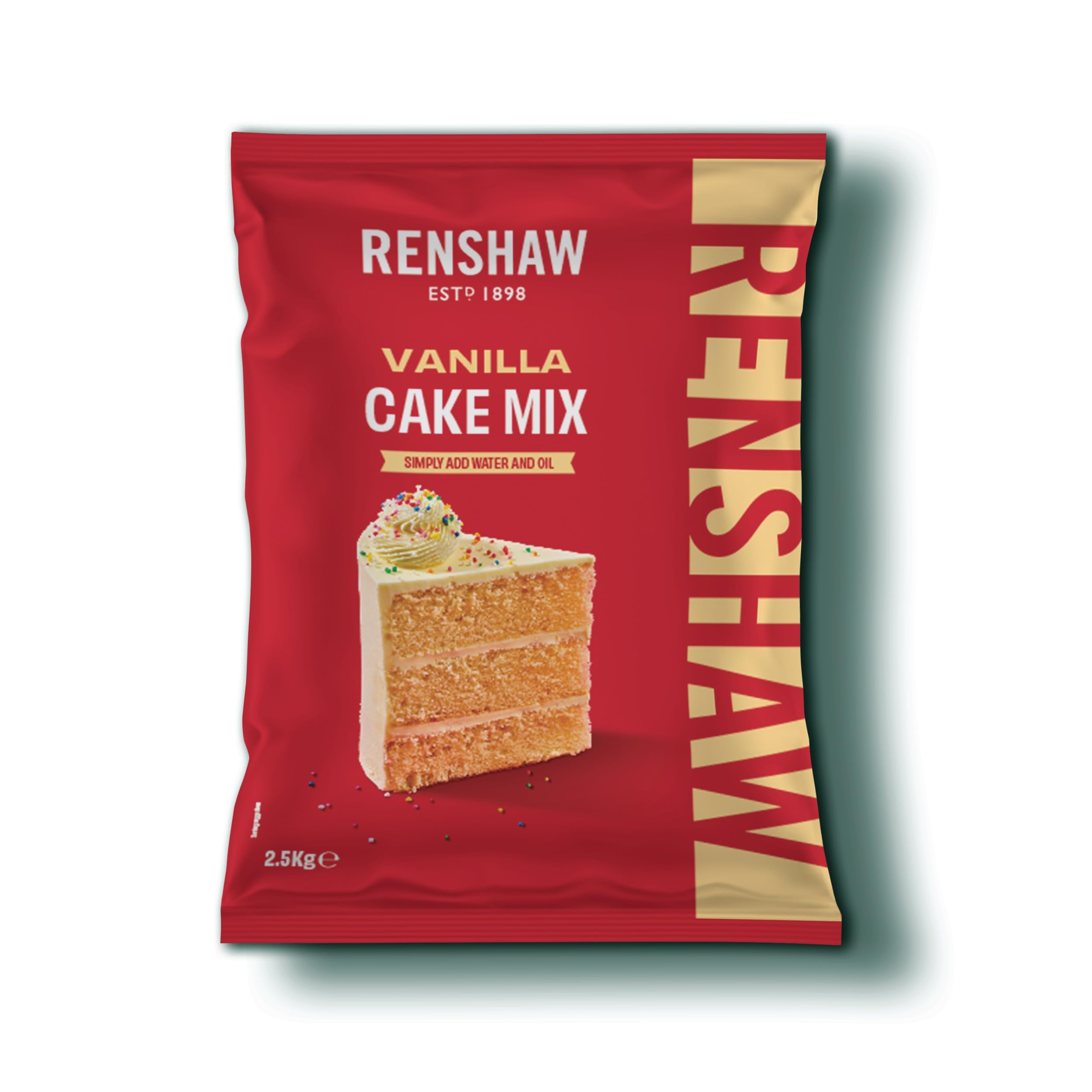 Renshaw Ready to Use Vanilla Sponge Cake Mix - Perfect for Muffins, Cupcakes or Traybakes, 2.5 kg (Pack of 1)