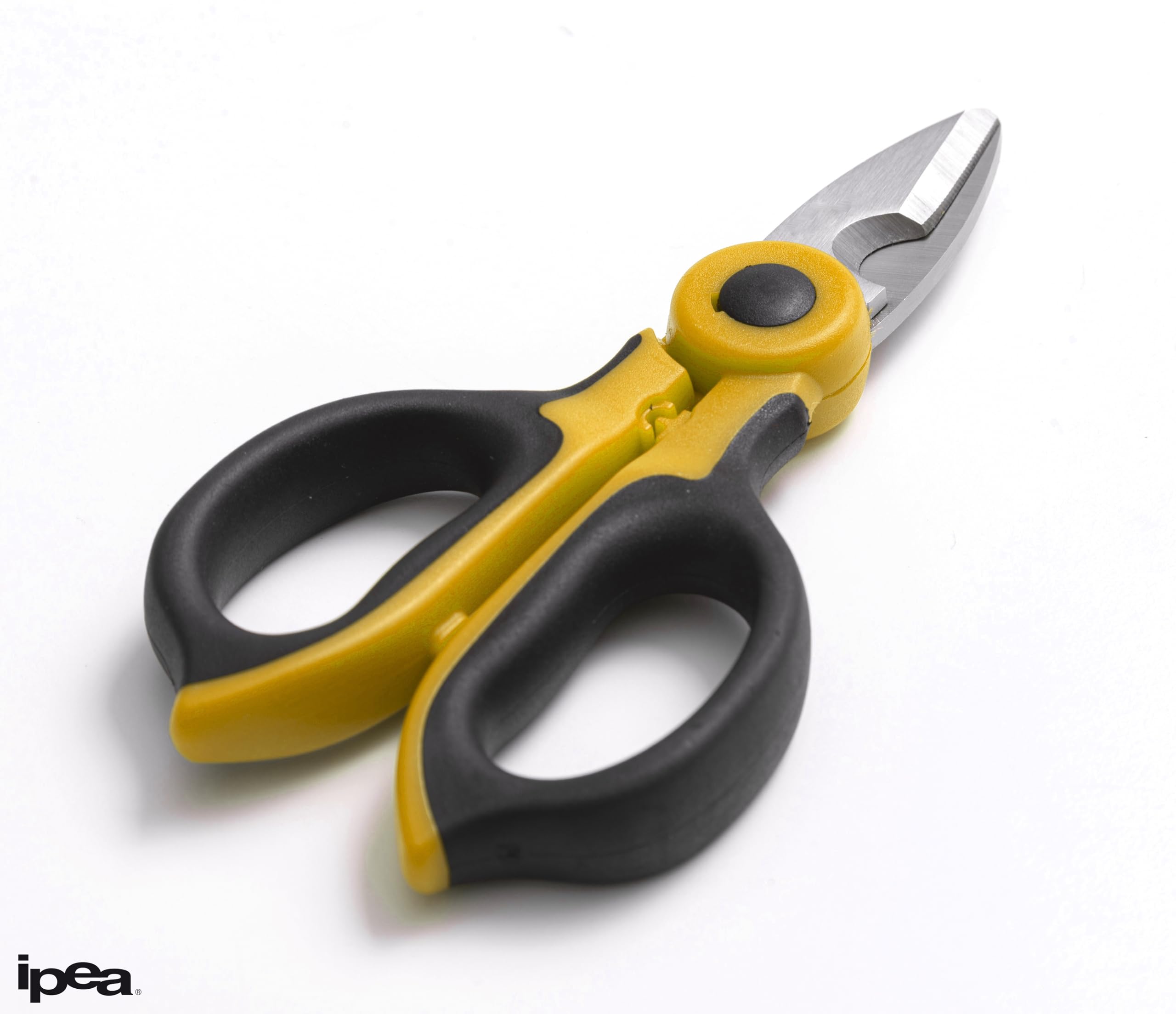IPEA Forbici da Elettricista Professionali Isolate – [ Lama Retta da 50 mm in Acciaio Inox ] – Forbici da Elettricisti per Taglio Fili e Cavi Elettrici – Spelacavi e Spelafili – Elettricisti