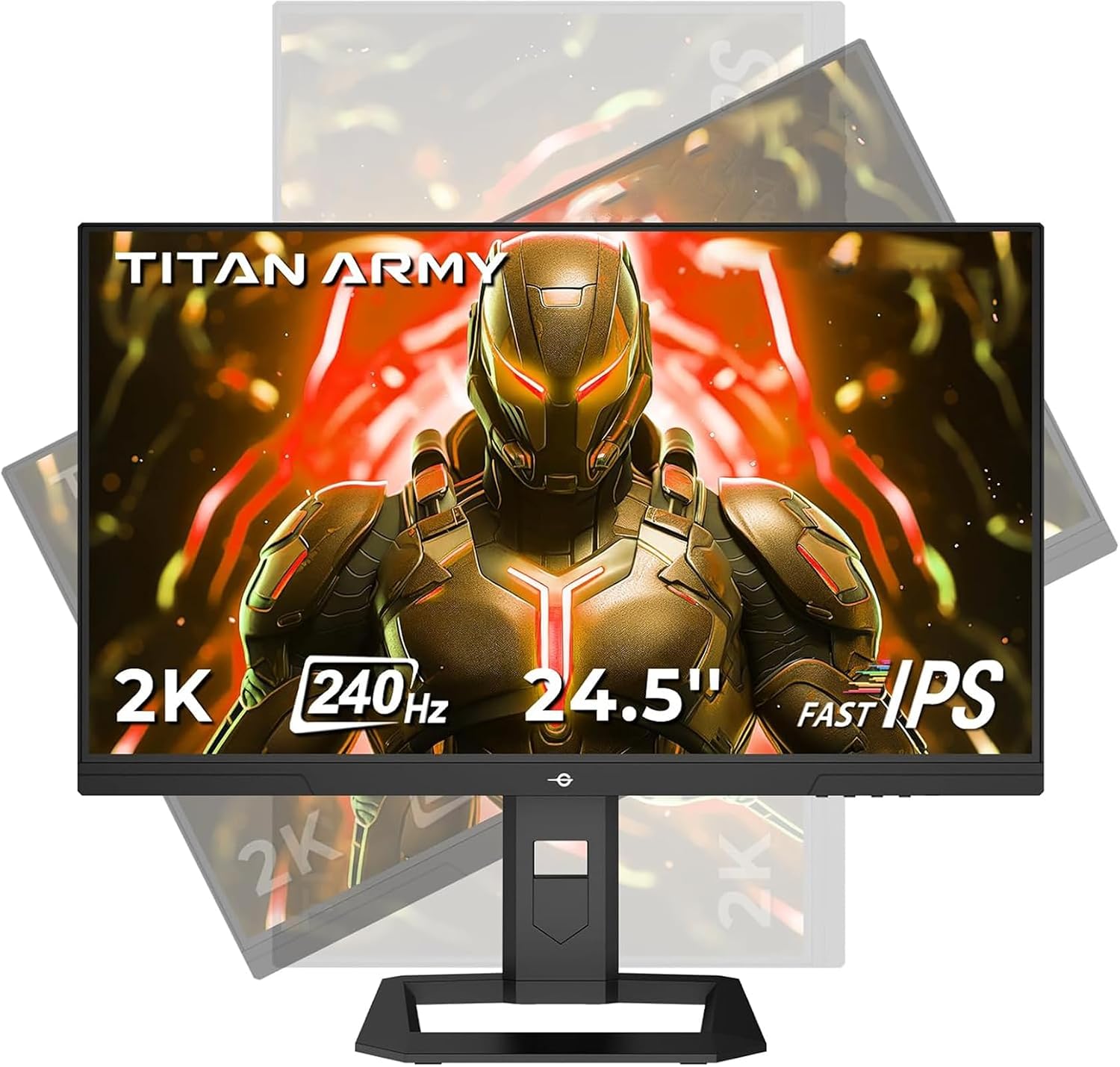 TITAN ARMY 240Hz 1440P Gaming Monitor 24.5 Inches QHD 2560 x 1440 Fast IPS 1ms GTG Adaptive Sync Frameless Monitor 123% sRGB HDR500 Low Blue Light 100 x 100 VESA HDMI 2.0 DisplayPort 1.4