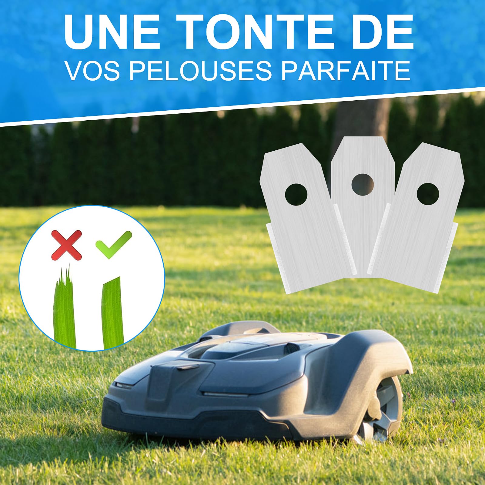 Pièce Rechange Tondeuse Robot Lames Titane Pour Robot Tondeuse