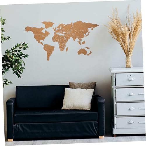 Miniatura 2 de FUNOMOCYA Tablero de madera de mapa del mundo, mapa del mundo, arte de pared, mapa de viaje, tablero de corcho, adhesivo de corcho, pósteres retro