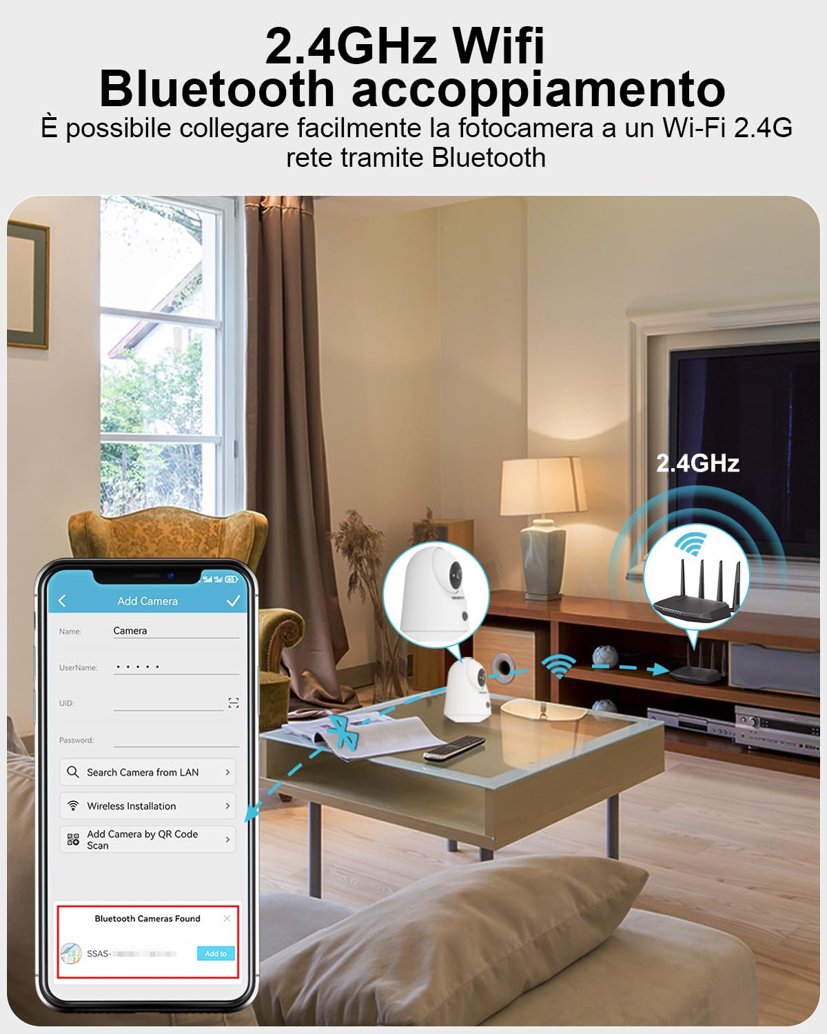 GENBOLT 2K Telecamera WiFi interna di sicurezza, telecamera IP domestici | Telecamera di videosorveglianza wireless CCTV a 2,4/5,8 GHz, alimentata a batteria da 5000 mAh, con rilevamento PIR