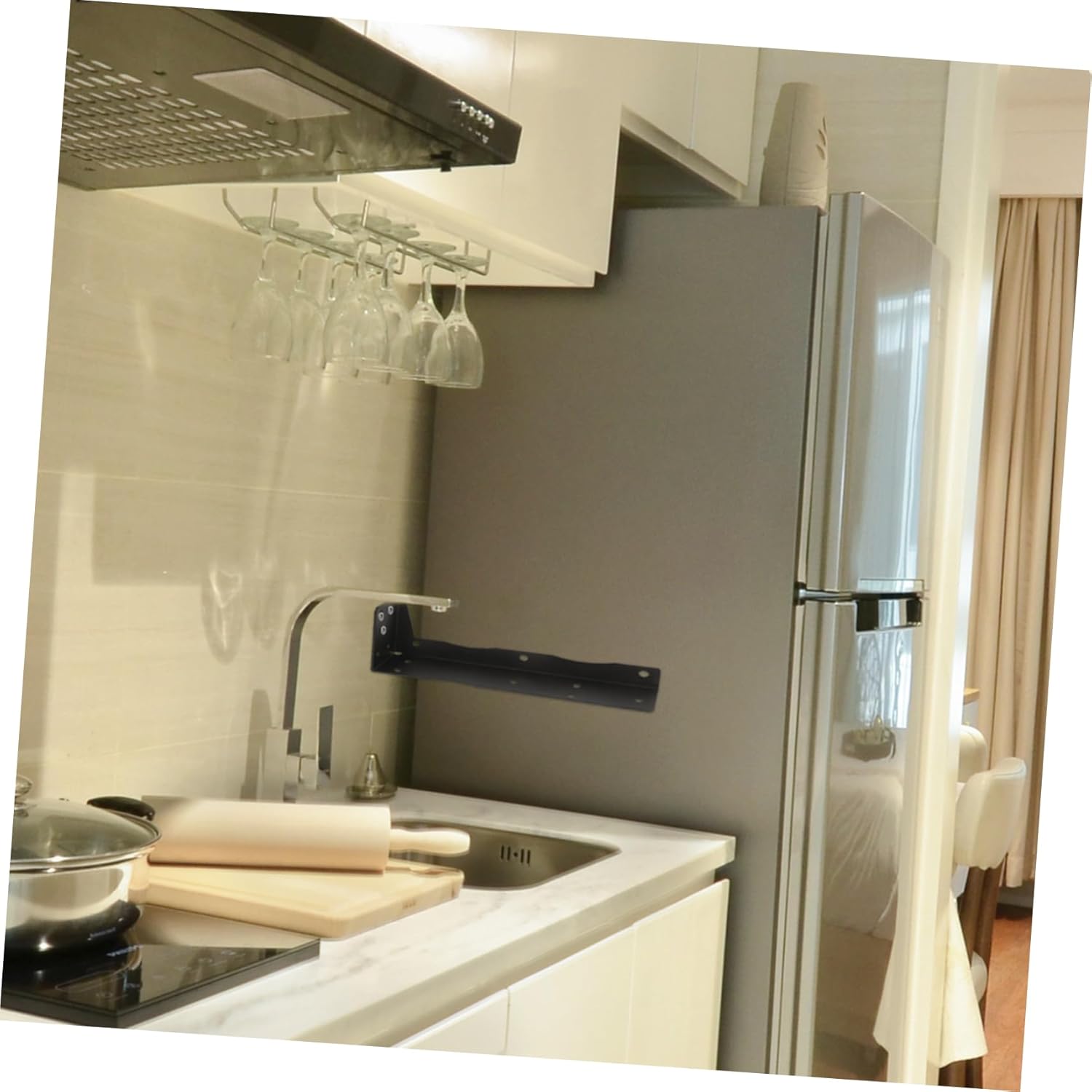 2pcs Wall Fixed Shelf Bracket Diy Triangle Shelf Bracket Holder Strong Support for Tv Countertop Sleek Easy Install