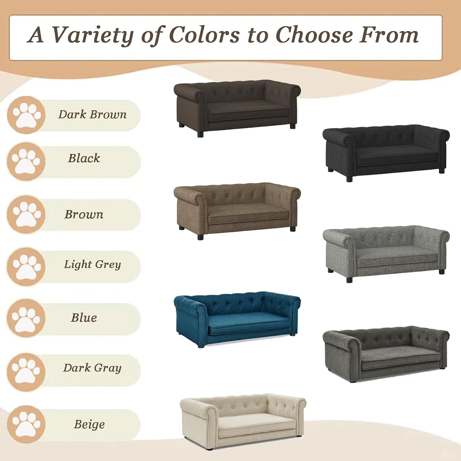38.9" Durable Elevated Dog Sofa Bed, Dog Bed with Legs, Pet Sofa Beds with Backrest & Armrests & Removable Cushion, Soft Memory Foam Dogs Sofa Couch, Pet Couch for Medium to Large Dogs (Black)