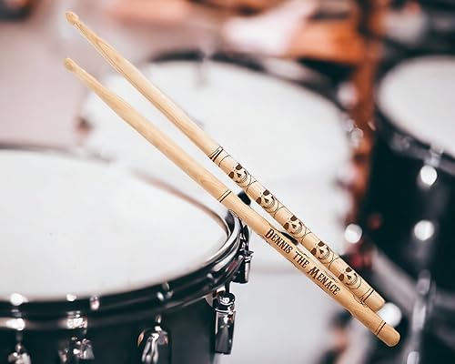 Miniatura 3 de Vital Signs Personalized Engraved 5A Drumsticks  Hickory Customized Drumsticks for Drums with Name or Text  1 Pair Wooden Drums sticks Gift for