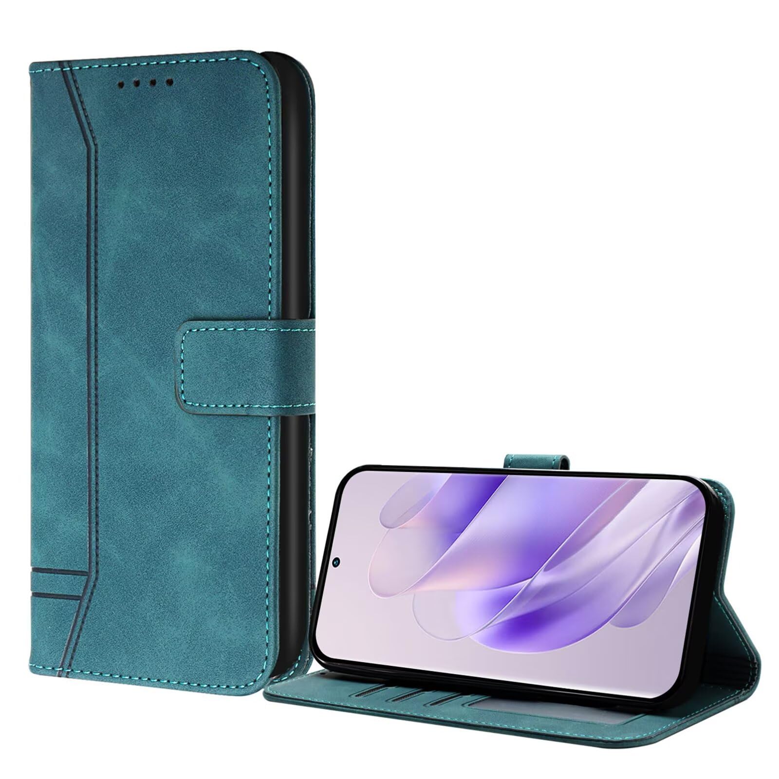ILING Cover per HONOR 400 Lite 5G, Militare Custodia con Stand Supporto Magnetico Anello a 360° Ultra Sottile Opaca Silicone PC + TPU Bumper Antiurto Case (Blu
