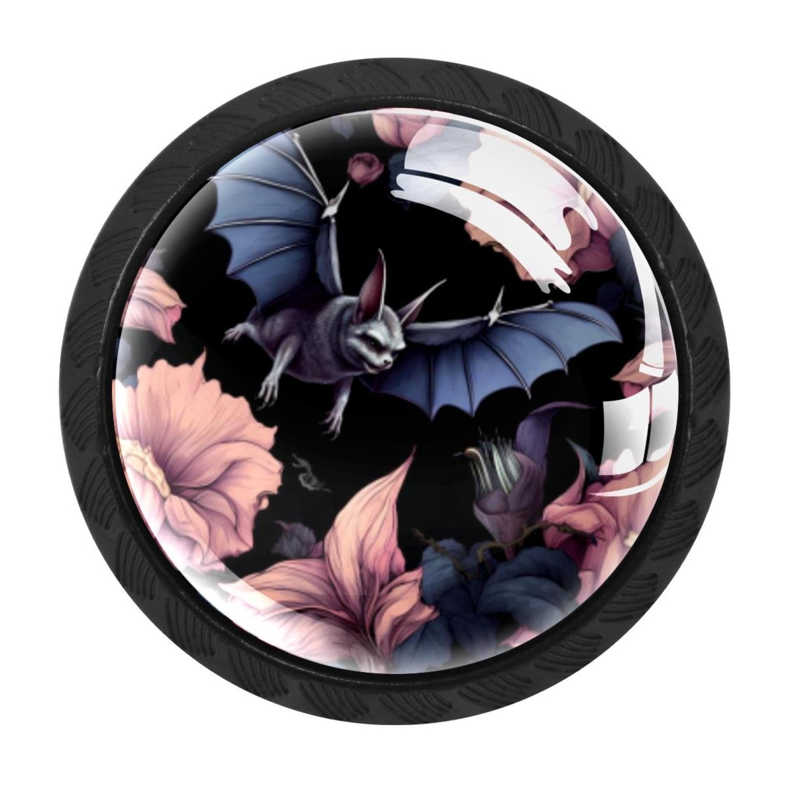 Chenzzzz Multicolored 06 Bat Drawer Knobs 4 Pack Crystal Dresser Knobs 35Mm Glass Cabinet Knobs For Home Office Bathroom