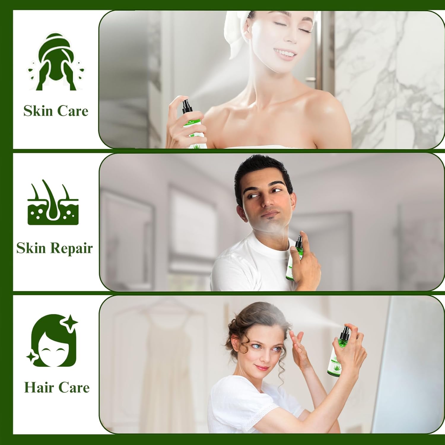 Aloe Vera Spray from Freshly Cut Pure Aloe, Aloe Vera for Skin& Hair, Aloe Vera Spray for Sunburn Relief, 6.93oz, Absorbs Rapidly, Infused wirh Cucumber Essence - Image 5