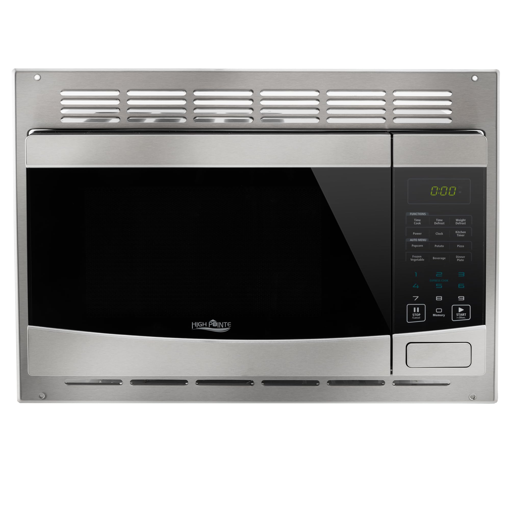 RecPro RV Stainless Steel Microwave with Trim Kit | 1.0 Cu. Ft. | 10 Power Levels | Express & Multi-Stage Cooking | Speedy Cook | Child Lock | Road-Ready Durable Design | 900W
