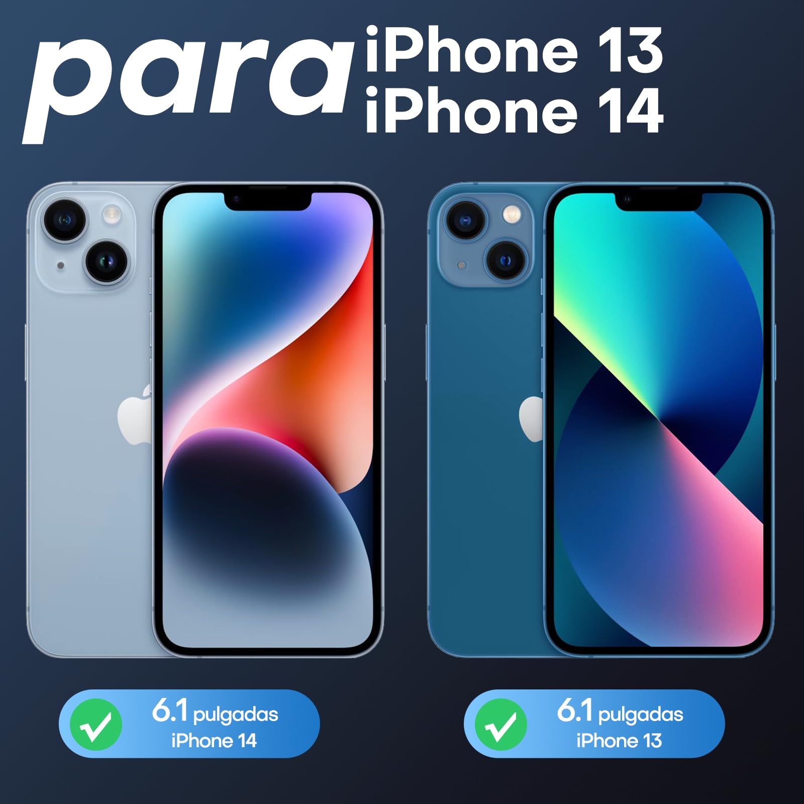 TAURI Funda para iPhone 13/iPhone 14, Compatible con MagSafe [No amarillea] con Vidrio Templado, Carcasa Nueva para iPhone 13/iPhone 14,Funda Ultra Fina antichoque - Transparente - 2