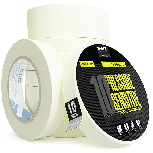 Paquete de 10 cintas de enmascaramiento de 0.75 pulgadas x 56 yardas, cintas de artistas y pintores para renovación de arte de pared, reacabado
